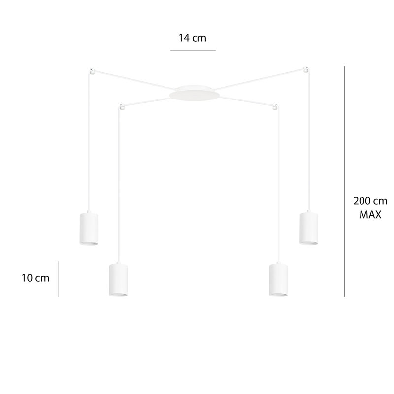 Cadi 4 - Light Cluster Pendant, White, White