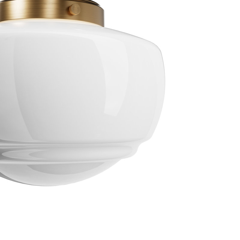 Hunter Saddle Creek 1 Light Mini Flush Mount Ceiling Light Fixture, Cased White, Alturas Gold