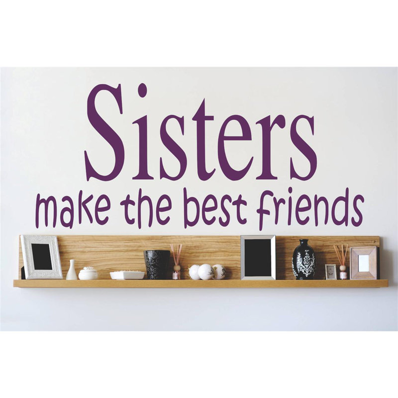 Décalcomanie murale soeurs make the best friends, Mauve, H 16 po x l 20 po x P 0,16 po