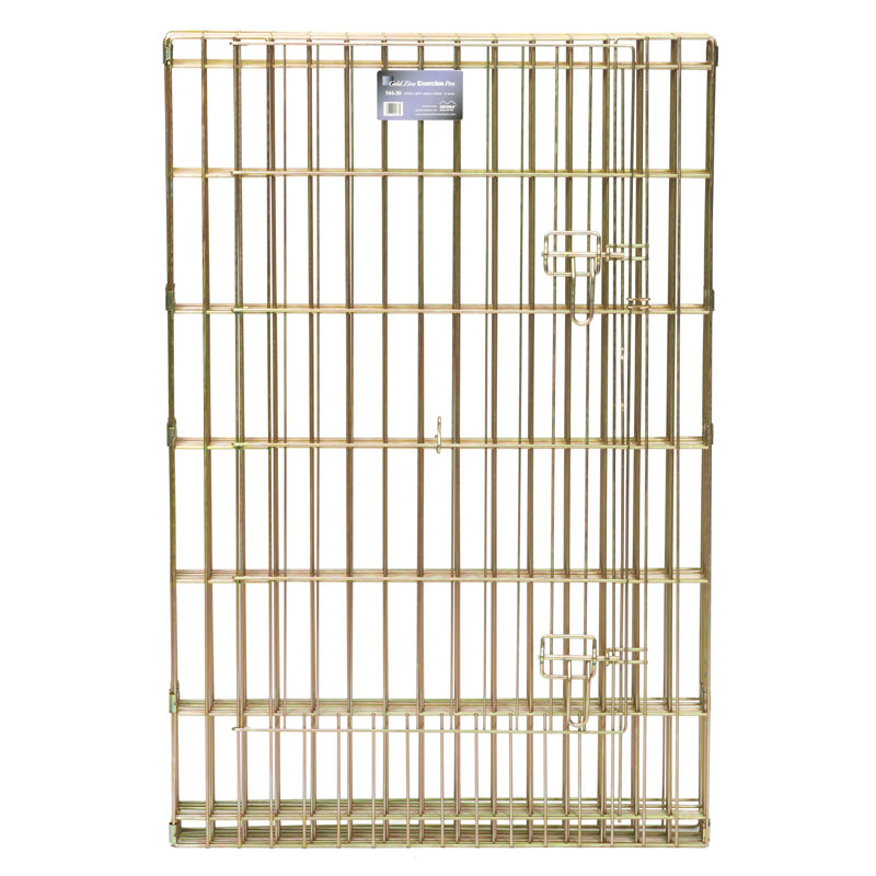 36" Gold Zinc Metal Pet Exercise Pen with Door