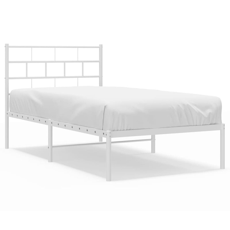 Naome Metal Bed, White, 75 x 190cm