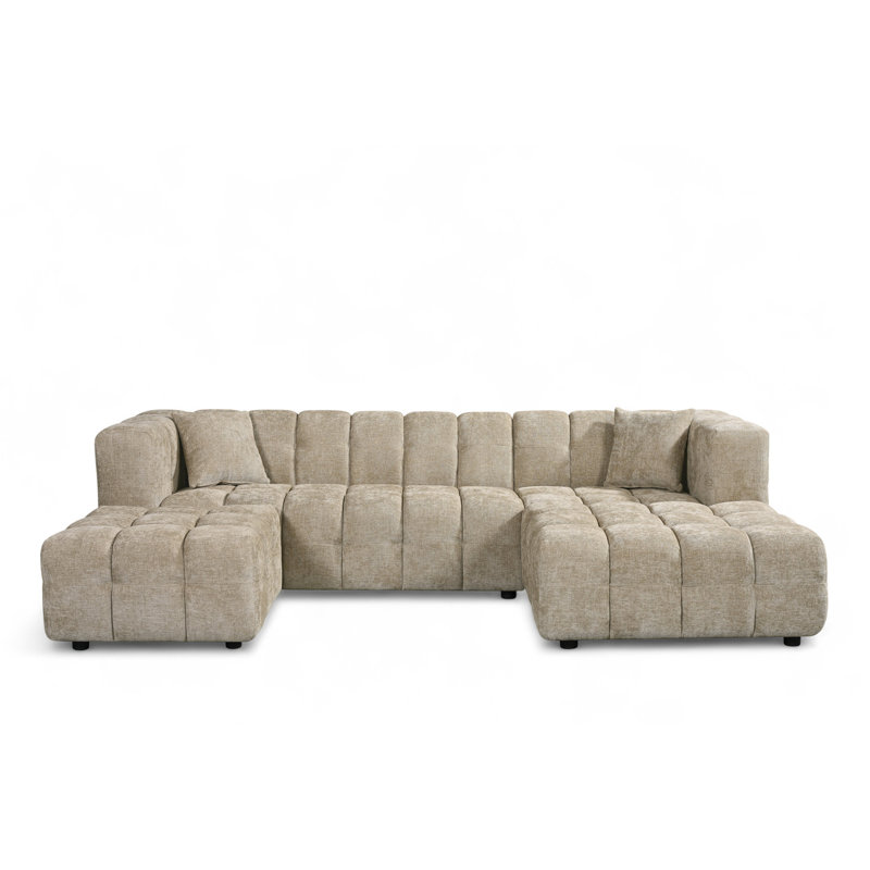 5 Seater Corner Sofa , Right Hand Facing, Beige