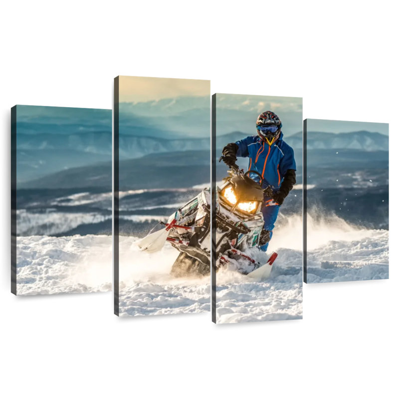 Mehar Amut Snowmobile Rider, 32" H x 52" W