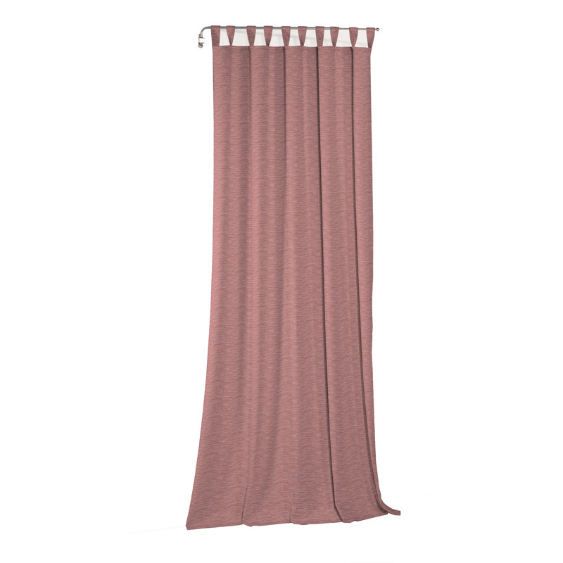 Polyacrylic Opaque Tab Top Curtain Panel, 132cm Width x 305cm Drop, Pink