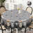 Cartoon Cat Design Washable Gray Polyester Tablecloth