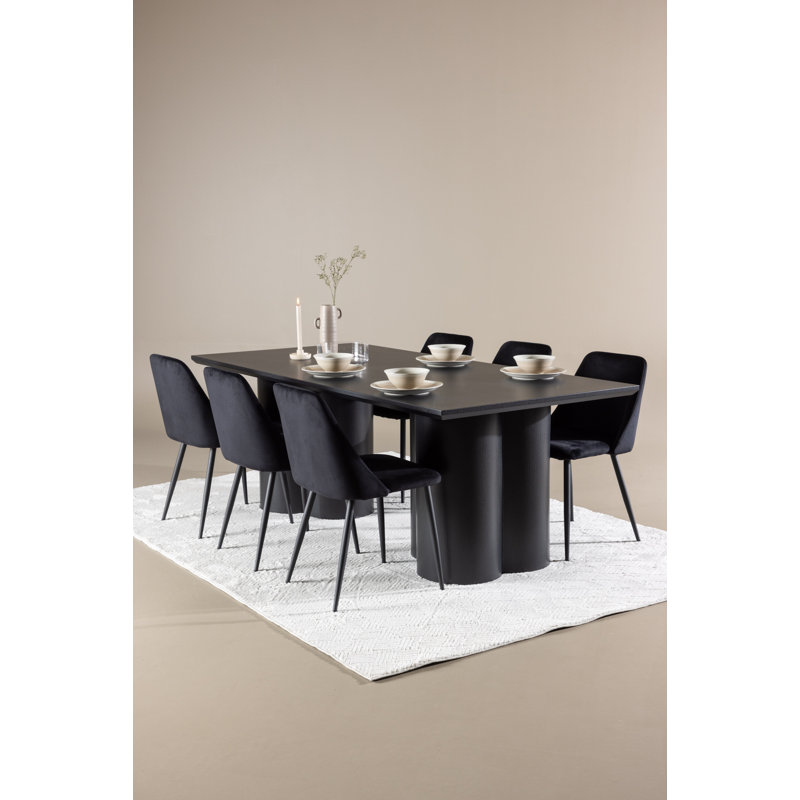 Ronquillo 6 - Person Dining Set, Black