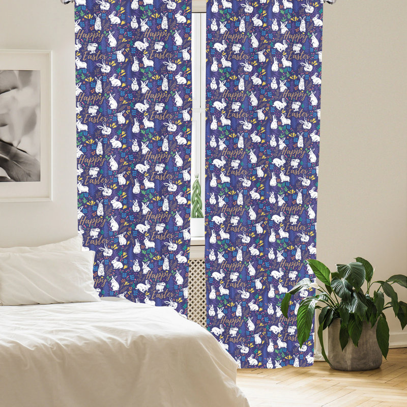 Floral Semi-Sheer Rod Pocket Curtain Panels, 28" x 63"