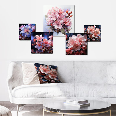 Lavande Rhododendron Elegant Beauty - ensemble d'art mural rhododendron de 5