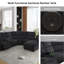 Ensemble de canapé modulaire inclinable en chenille gris et noir