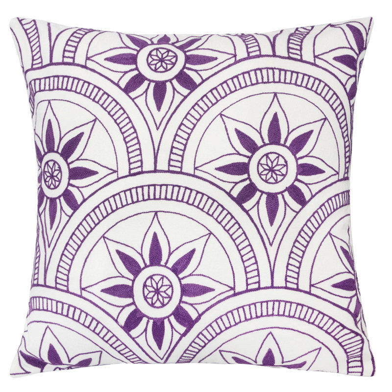 Abrielle Embroidered Outdoor Throw Pillow