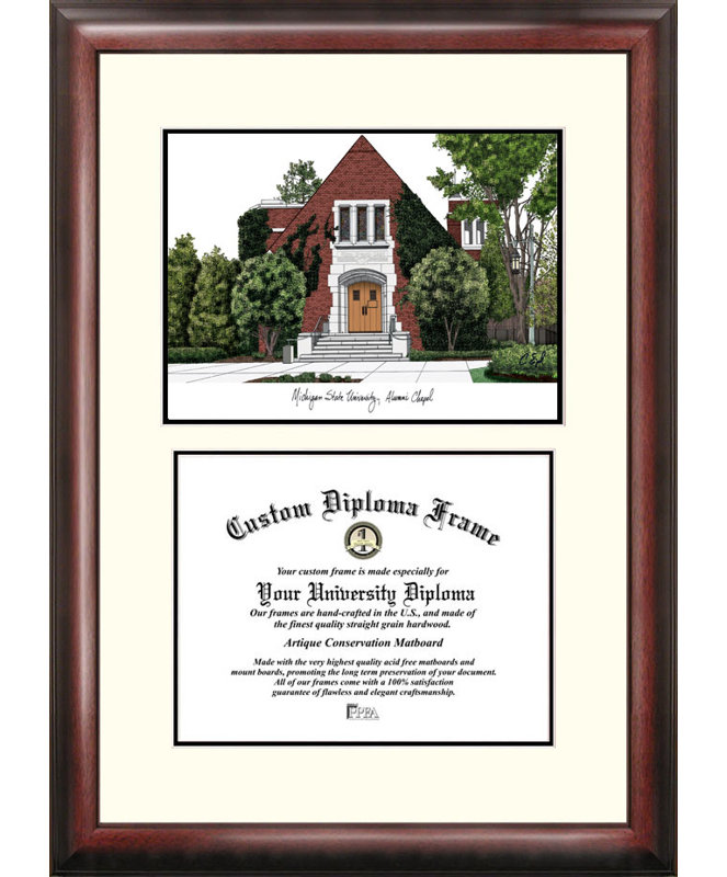 NCAA Scholar Diploma Picture Frame, Michigan State Spartans, H 95 cm x l 18 cm x P 2 cm