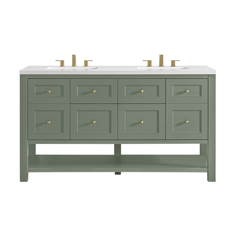 Breckenridge 59.88'' W Double Bathroom Vanity Base, Smokey Celadon