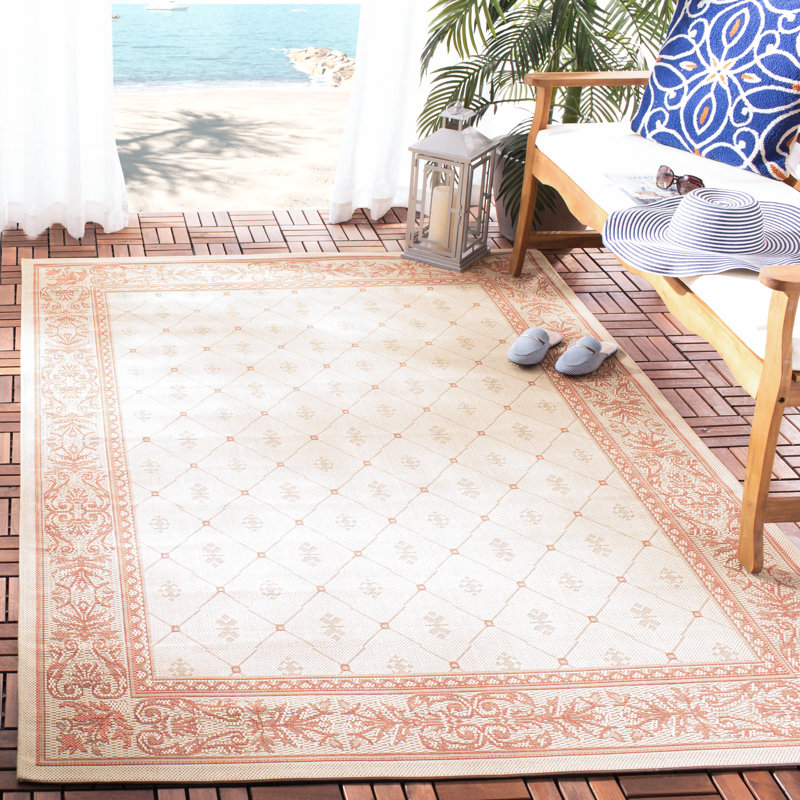 Alessi Performance Geometric Indoor/Outdoor Area Rug, Rectangle 5'3" x 7'7"
