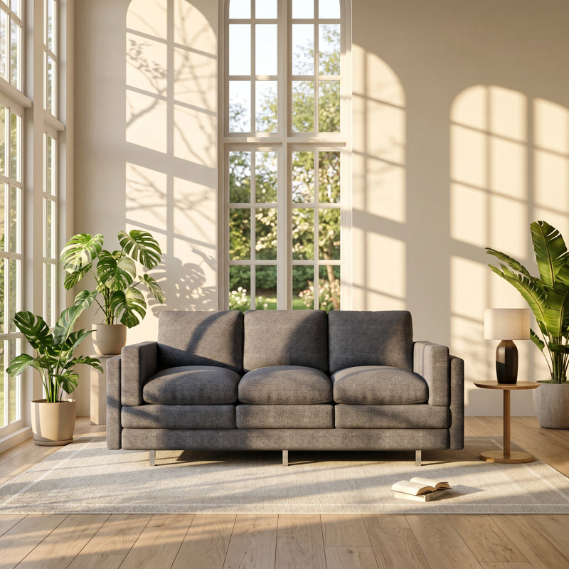 Canapé en chenille 3 places l 79,5 po x P 32,3 po x H 33,5 po Christopher Knight Home, Gris foncé