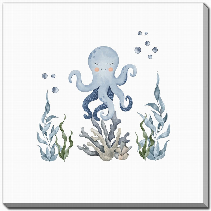 Under The Sea 2, art mural sur toile, H 38 po x l 38 po