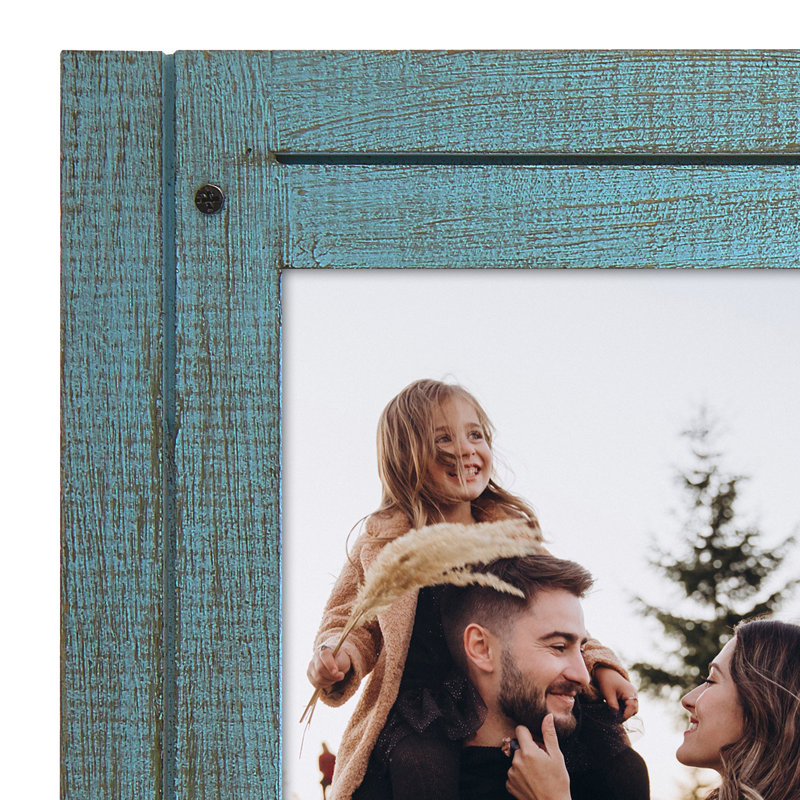 Double cadre photo - cadres photo en bois vieilli avec verre poli et transparent pour table et mur