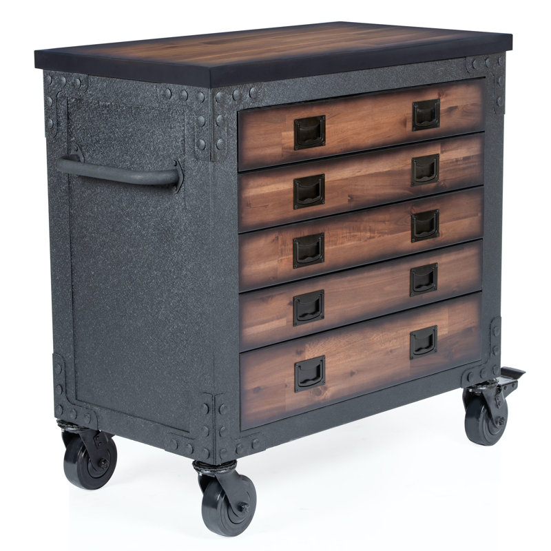 36'' W 5 -Drawer Bottom Rollaway Chest with Wheels