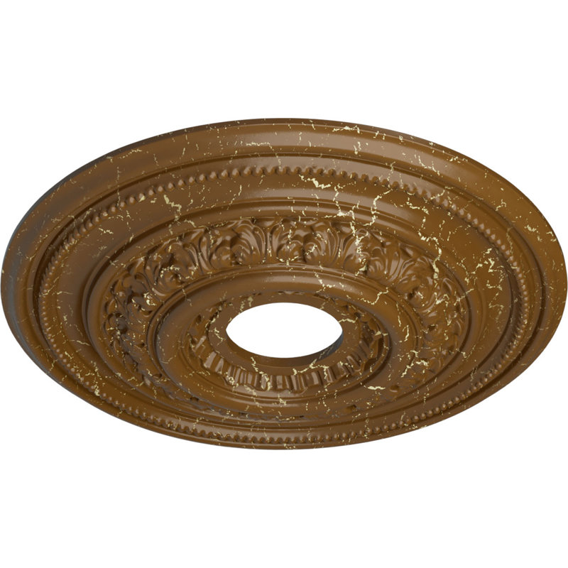 Orleans 17.625" H x 17.625" W x 1.875" D Ceiling Medallion, Smokey Topaz Crackle