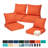 24 x 28 In Patio Furniture Cushions set of 4, Fade Resistant Outdoor Seat Cushions with 4 pairs of Ties, Deep Seat Cushion for Seat Patio Chairs, Rattan Furniture, Wicker Seating, outdoor Adirondack Chair,Orange-123270803-123270798
