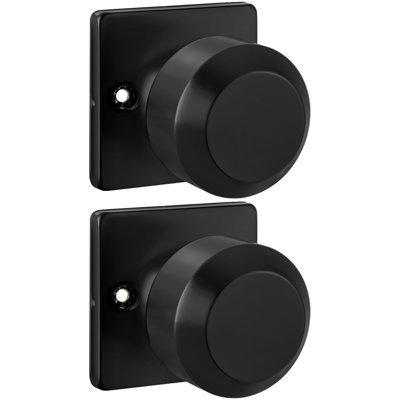 Poignées de porte factices noires, poignées de porte pour placards, portes-fenêtres, poignées de porte inactives noires mates sans verrouillage, paquet de 1/2 pièces