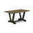 5 Piece Modern Dining Table Set Includes a Rectangle Wooden Table with V-Legs and 4 Coffee Linen Fabric Parson Dining Chairs, Wire Brushed Black 