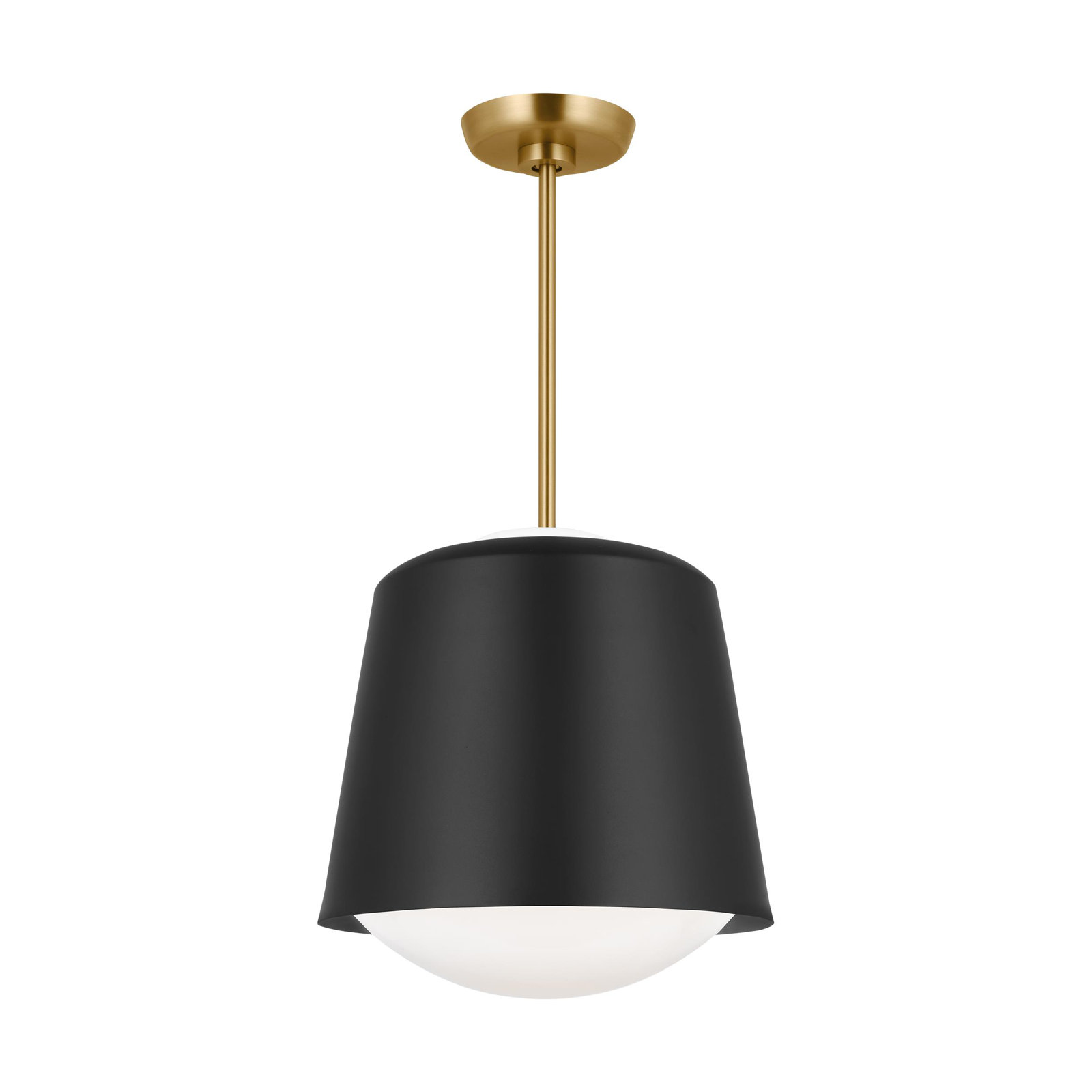 Draper Single Light Steel Dimmable Pendant, Black