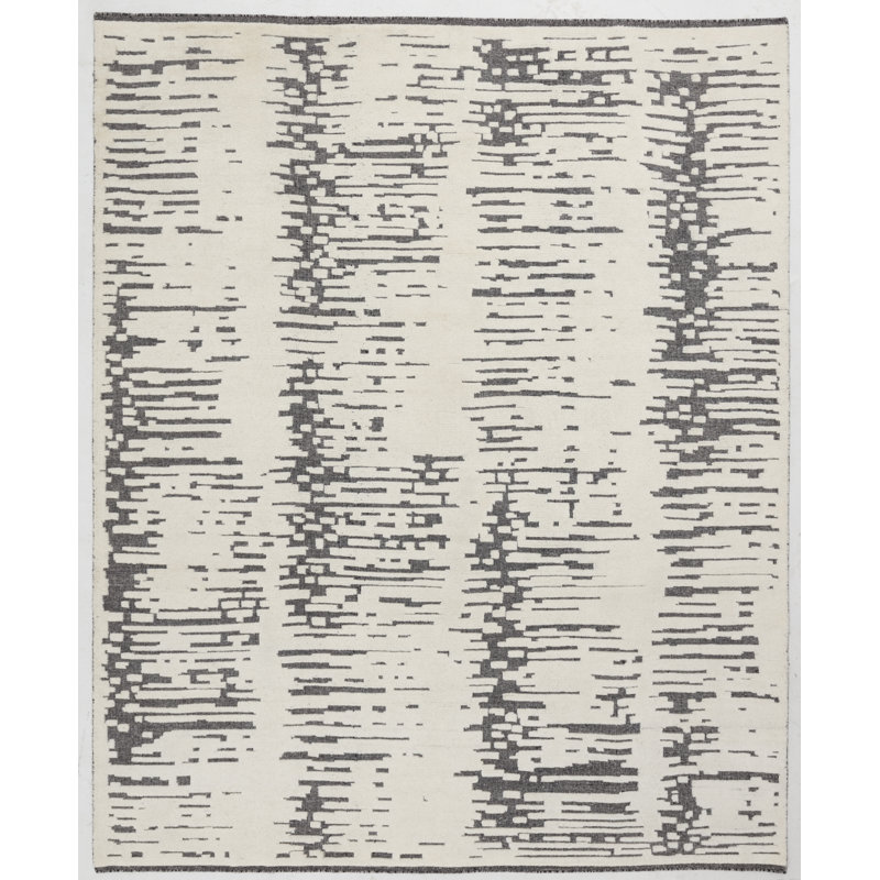 Handmade Cotton and Wool Abstract Area Rug