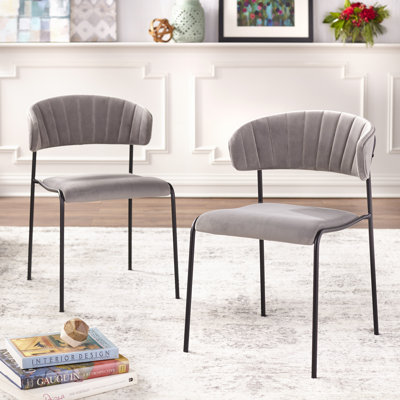 19'' H Tufted Velvet Upholstered Side Chair