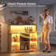 Wine Cabinet with RGB Lighting, Charging Station, 4 Removable Wine Racks (Exclude Refrigerator)-222118043