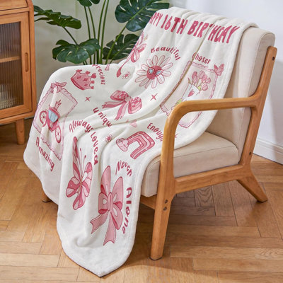 Doux 16e anniversaire pour fille, couverture en flanelle, 30 po x 40 po | Couverture douce en flanelle, cadeaux de fille de 16 ans, cadeaux de joyeux 16e anniversaire pour fille sœur amie, décoration de fête d'anniversaire