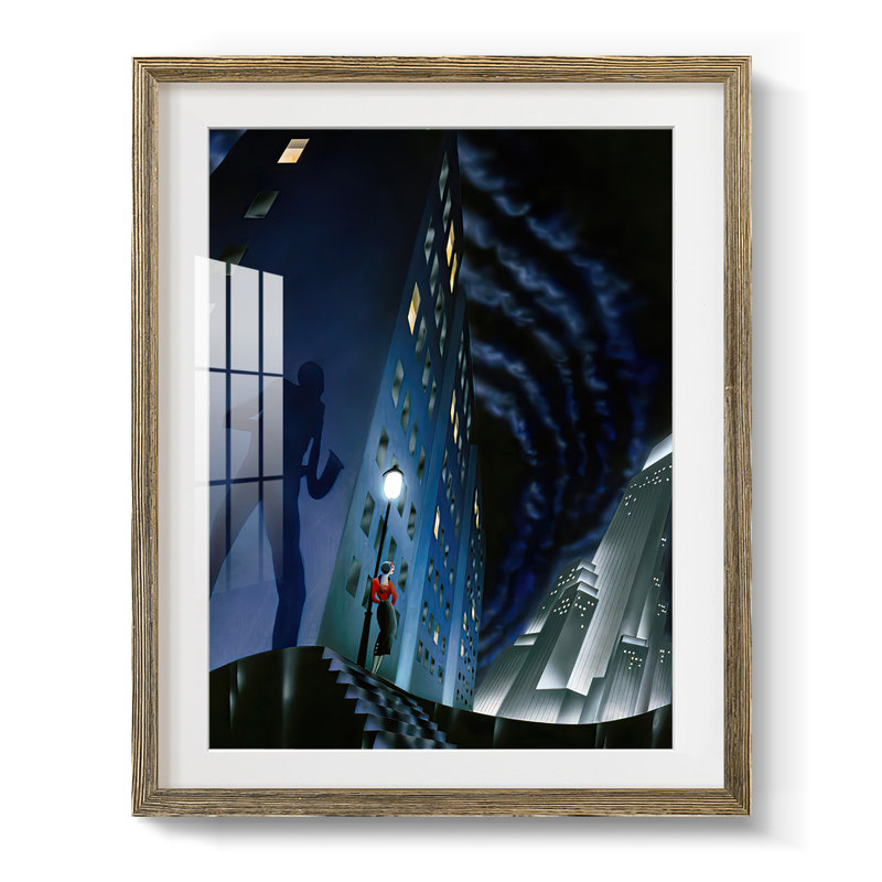 L'ombre, Blanc, Papier avec cadre noyer