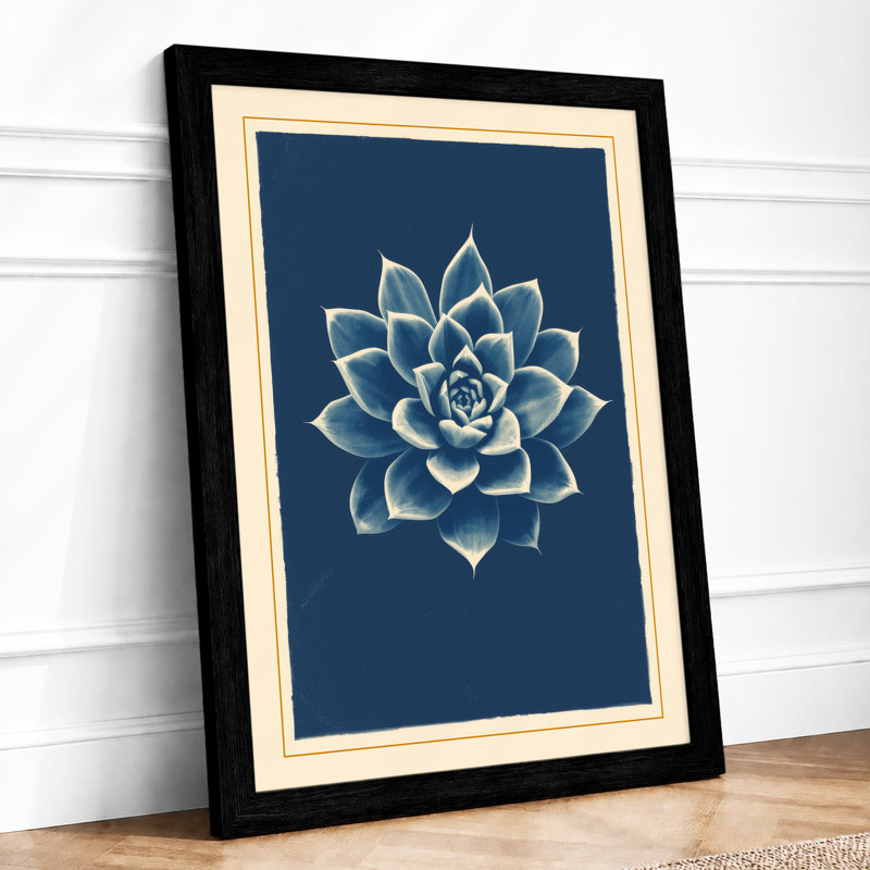 Geometric Succulent Botanical - Print, Black, A4 - 29.7 x 21.0 cm