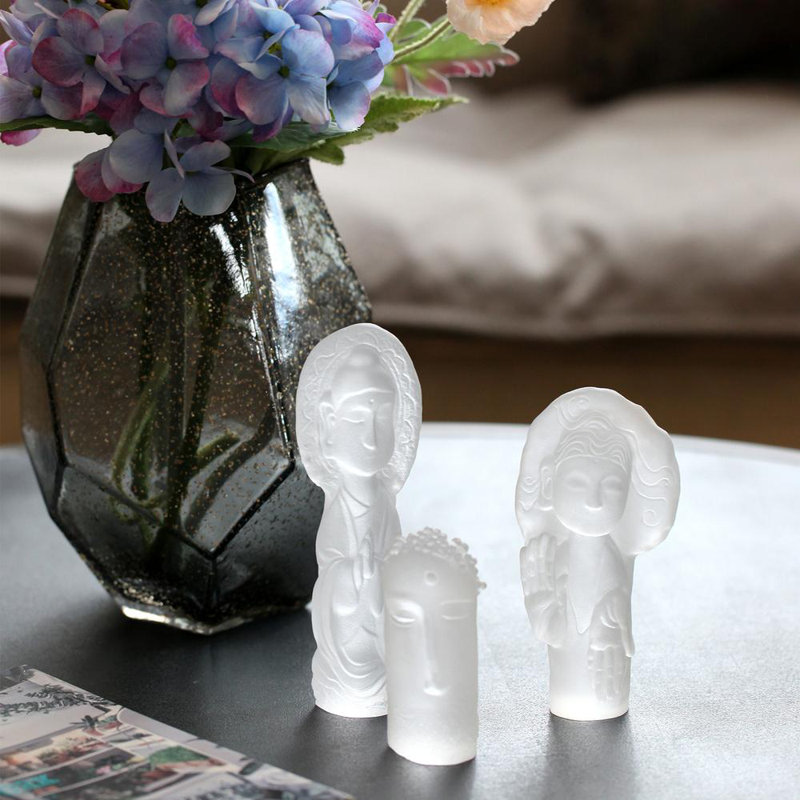 Free Mind from Knowing One's Fate Crystal Buddha Figurine