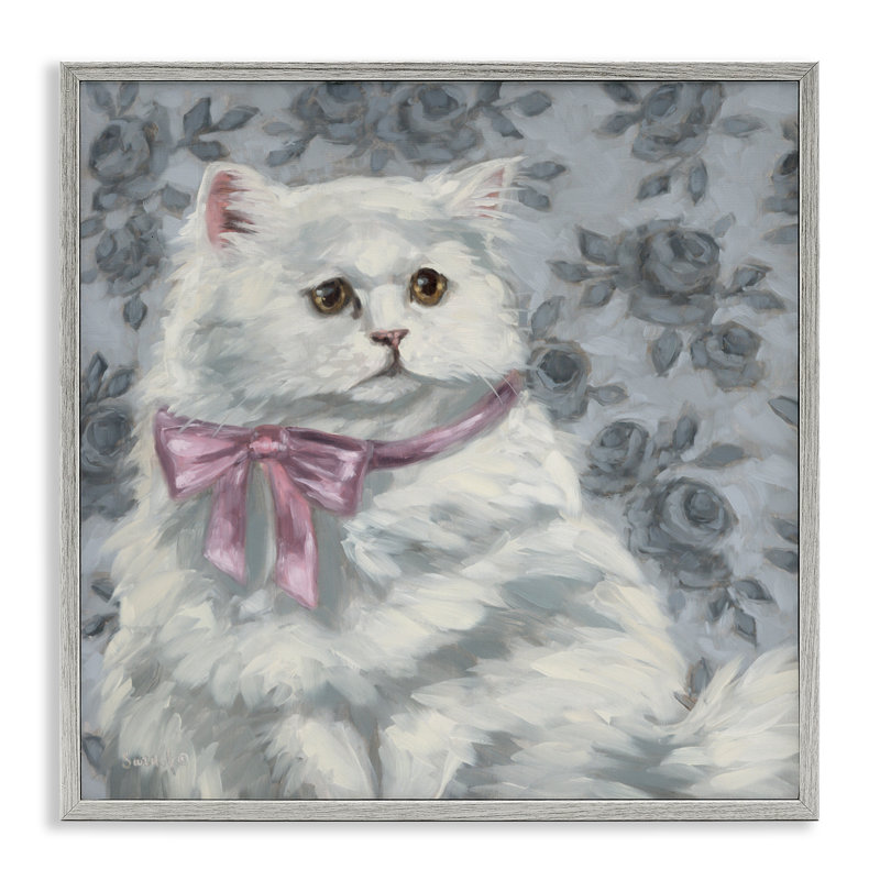 Coquette Kitty, dessin de giclée par Sara G Designs, H 17 po x l 17 po, Estampe numérique Farmhouse