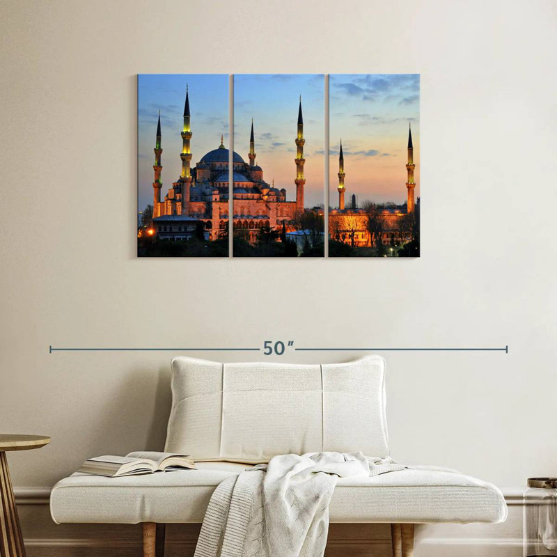Blue Mosque Sunset Glow, 24" H x 38" W
