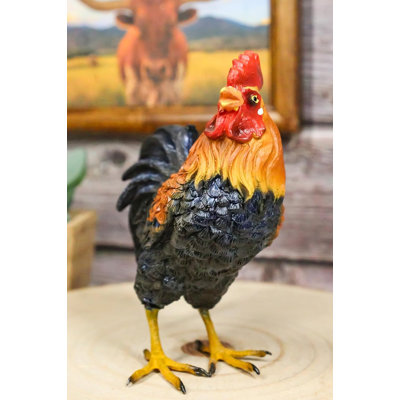 Figurine de coq de poulet rustique colorée 5,25 po Western Proud Country Farm