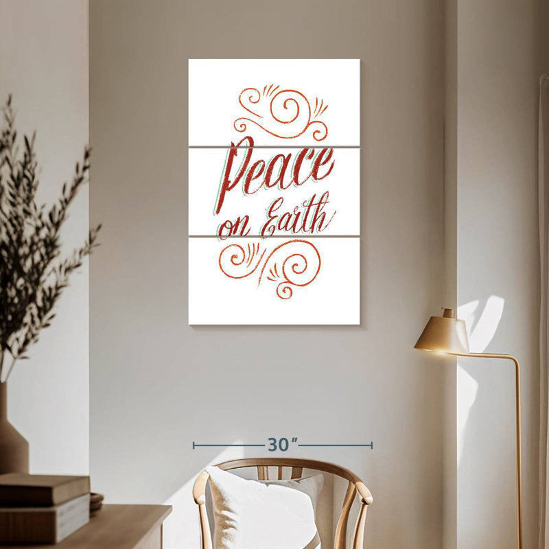Tergel Peace On Earth Script, 57" H x 36" W