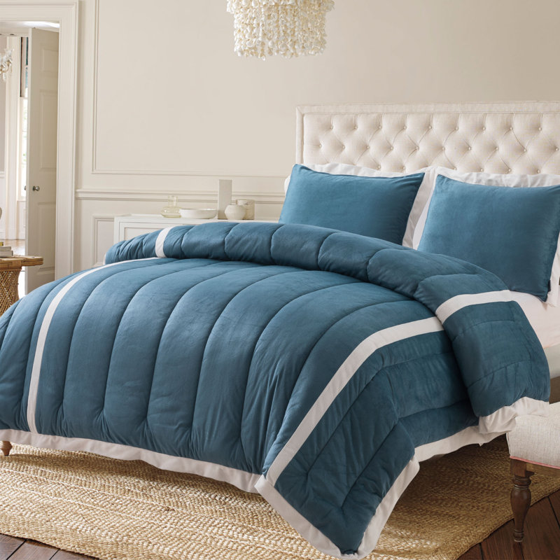 Polyester Channel Comforter, Green, Twin Comforter