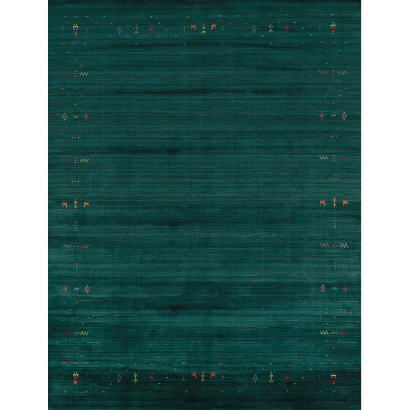 Tapis tribal vert Gabbeh 8 x 10
