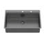 Évier de cuisine à encastrer 91 x 56 x 23 cm (36 x 22 x 9 pouces) noir canon de fusil avec robinet extractible, distributeur de savon et grille de fond anti-rayures