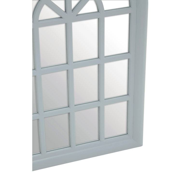 Waukena Metal Flat Wall Mirror, Grey