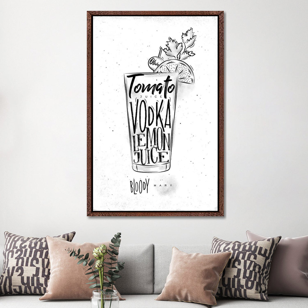 Bloody Mary Cocktail White Background by Pixy Paper - Gallery-Wrapped Canvas Giclée on Canvas