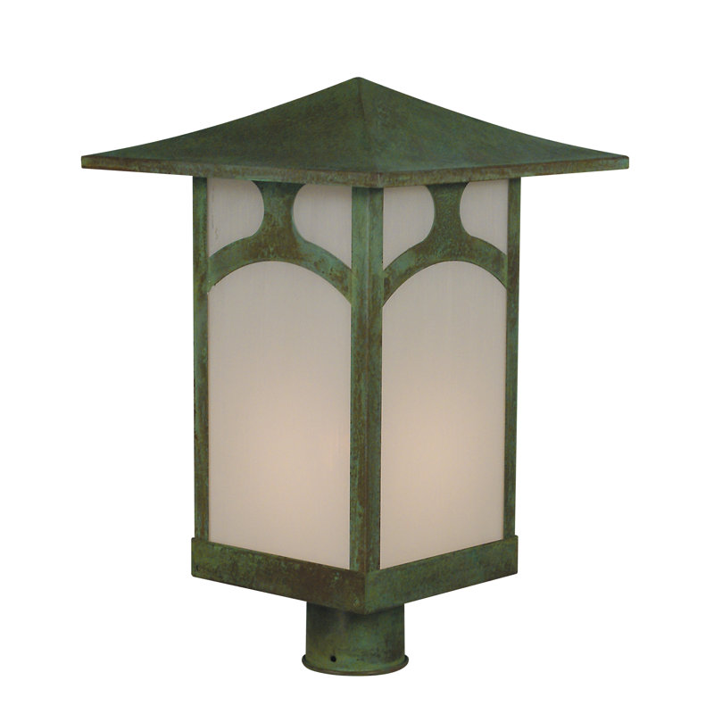 Katsura 1 - Light Lantern Head, 16.5" H x 12" W / Toshi, Bronze, White Opalescent