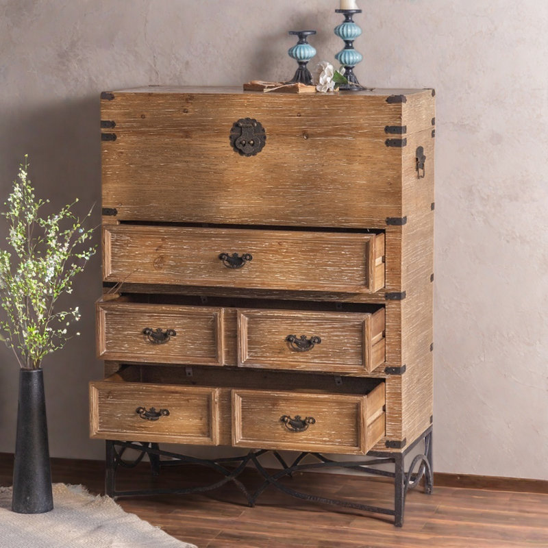 Armoire d'appoint en bois massif rétro