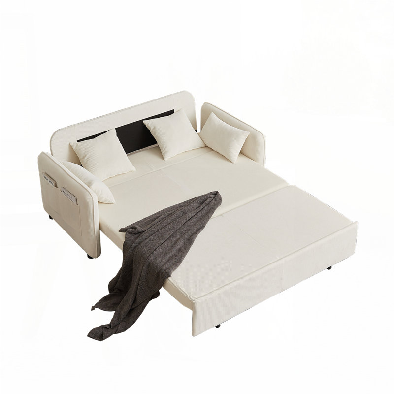 Canapé-lit réglable 66 po 3 en 1, Beige