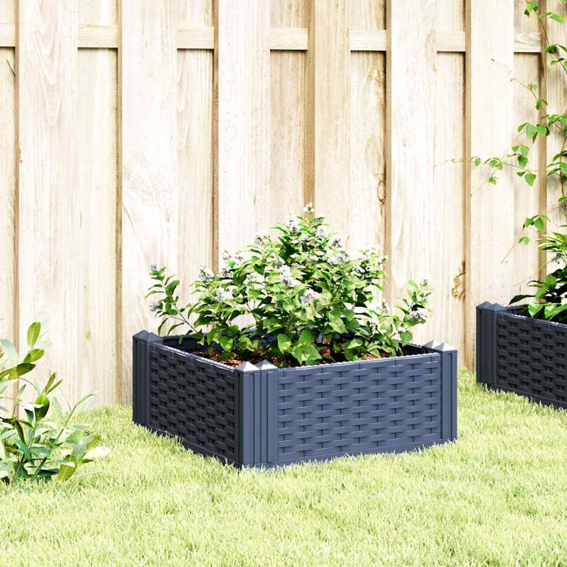 Burgos Wood Planter, 28.5cm H x 42.5cm W x 42.5cm D, Blue Grey
