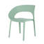 Ensemble de salle à manger moderne 5 pièces pour l'extérieur avec table de patio blanche 55 po et chaises empilables vert brume - Mobilier de jardin en polypropylène résistant aux intempéries