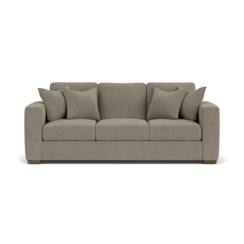 Canapé à accoudoirs carrés Anaiza, Polypropylène / oléfine gris foncé, 37" H x 92" W x 41" D