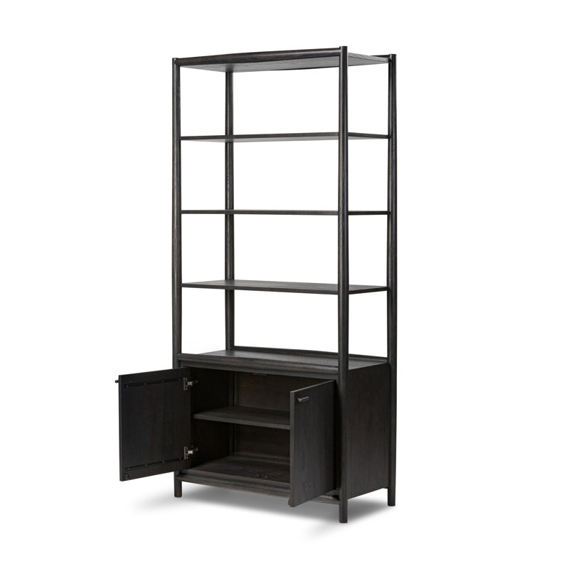 Glenview Bookcase, Smoked Black Oak