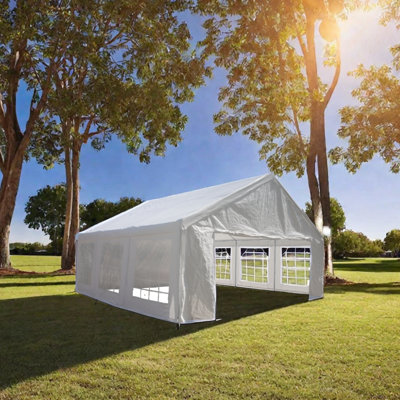Tente de réception 6 x 6 m avec coins renforcés - Pour événements extérieurs - Structure tubulaire en acier - Idéale pour les mariages, fêtes et autres événements